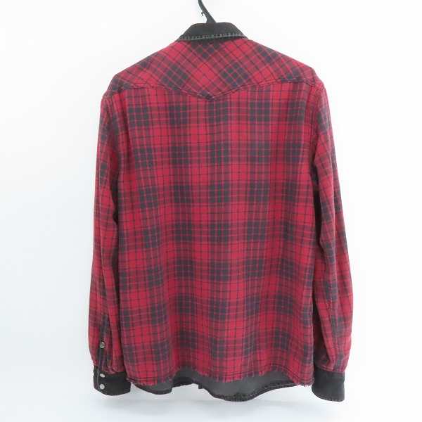 実際に弊社で買取させて頂いたDIESEL/ディーゼル 18AW リバーシブル チェック デニム シャツ/ジャケット/Mの画像 3枚目