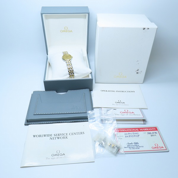 実際に弊社で買取させて頂いたOMEGA/オメガ DeVille デビル SS×YG クオーツ ゴールド文字盤 4260.13の画像 9枚目