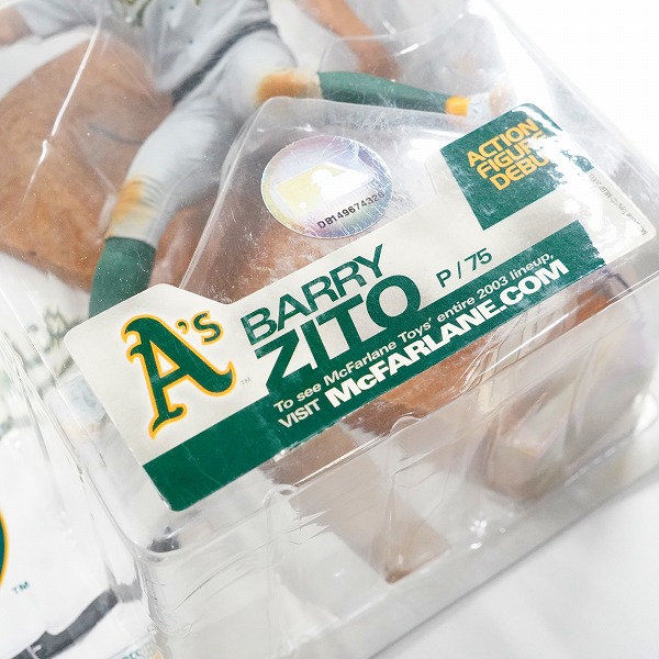 実際に弊社で買取させて頂いた【未開封】McFARLANE TOYS/マクファーレントイズ オークランド・アスレチックス #75 BARRY ZITO バリー・ジト グレーの画像 5枚目