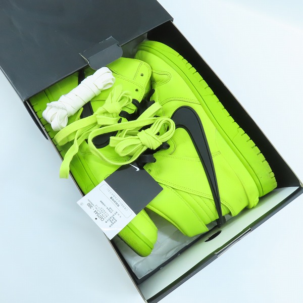 実際に弊社で買取させて頂いたNIKE×AMBUSH/ナイキ×アンブッシュ DUNK HIGH/ダンクハイ フラッシュライム CU7544-300/27.0の画像 7枚目