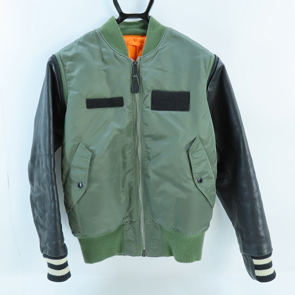 実際に弊社で買取させて頂いたALPHA INDUSTRIES/アルファインダストリーズ リバーシブル フライトジャケット MA-1 袖レザー MIL-J-82790J/S