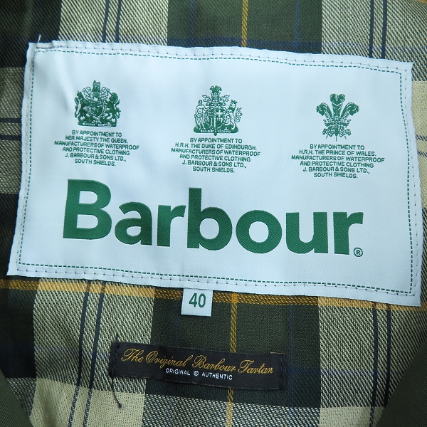 実際に弊社で買取させて頂いたBarbour/バブアー シングルブレステッドコート 1902195/40の画像 3枚目