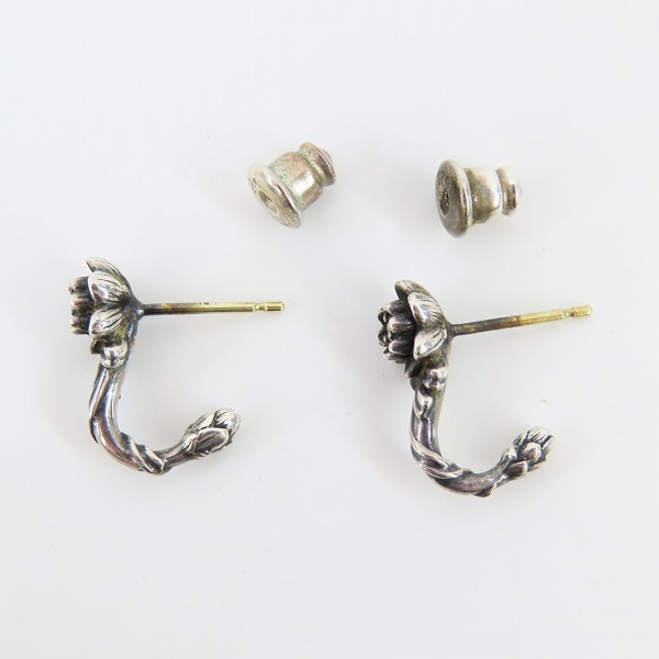 実際に弊社で買取させて頂いた【ギャラ付き】KONRON/コンロン ピアス フラワー ブラウンダイヤの画像 3枚目