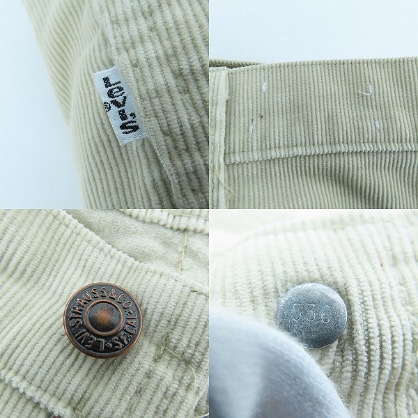 実際に弊社で買取させて頂いたLevis/リーバイス 80s ヴィンテージ 519 刻印536 白タブ コーデュロイパンツ/W34L32の画像 3枚目