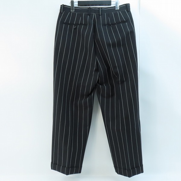 実際に弊社で買取させて頂いたWACKO MARIA×DORMEUIL/ワコマリア×ドーメル スラックスパンツ ブラックストライプ Lの画像 1枚目