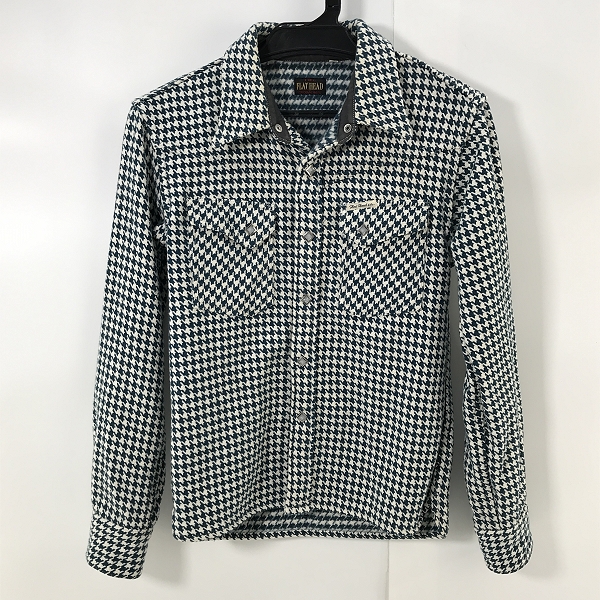 実際に弊社で買取させて頂いたTHE FLAT HEAD/フラットヘッド 千鳥格子総柄 長袖フランネルシャツ/36