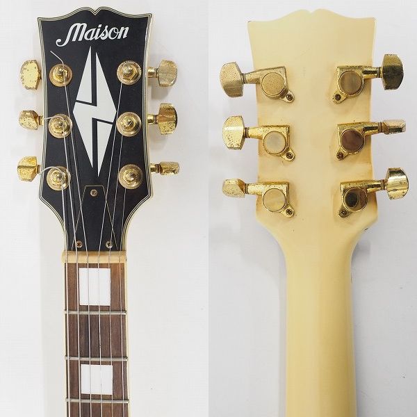 実際に弊社で買取させて頂いた★ Maison/メイソン レスポールカスタムType ホワイト セットネック エレキギターの画像 2枚目