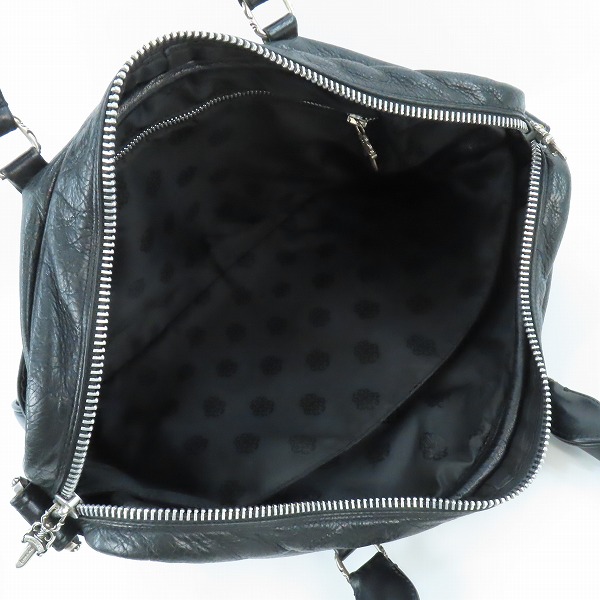 実際に弊社で買取させて頂いたCHROME HEARTS/クロムハーツ 2WAY レザーブリーフケース フレアニーパッチの画像 4枚目