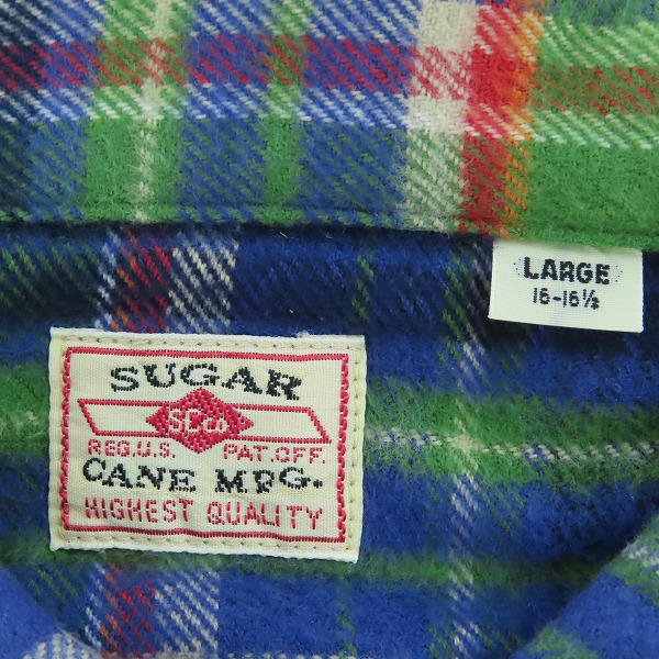 実際に弊社で買取させて頂いた(2)【未使用】SUGAR CANE/シュガーケーン LIGHT FLANNEL CHECK WORK SHIRT/ライトフランネルチェックワークシャツ SC28505/Lの画像 2枚目