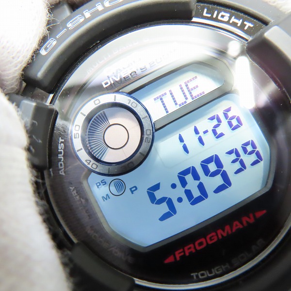 実際に弊社で買取させて頂いたG-SHOCK/Gショック FROGMAN/フロッグマン MASTER OF G/マスターオブG タフソーラー GWF-D1000-1JFの画像 5枚目