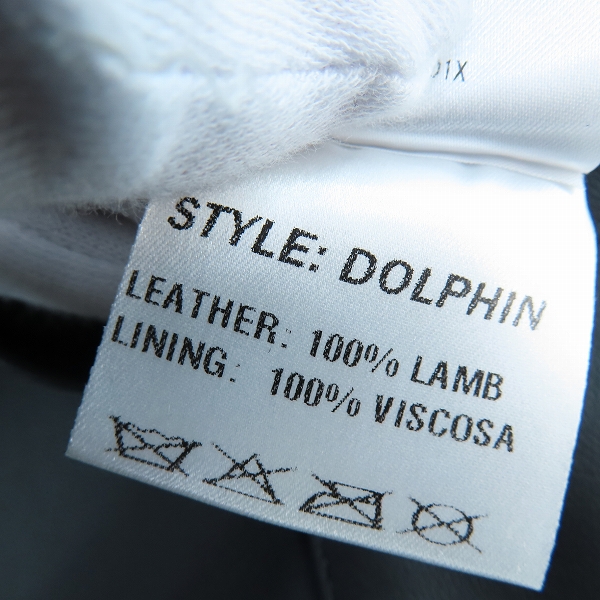 実際に弊社で買取させて頂いたDENIM×TOMORROWLAND/デニム×トゥモローランド DOLPHIN ラムレザーシングルライダースジャケット 50の画像 5枚目