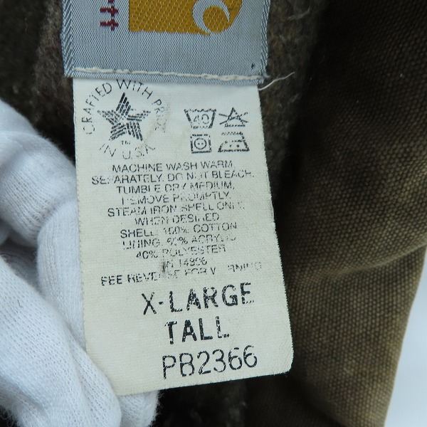 実際に弊社で買取させて頂いたCarhartt/カーハート ヴィンテージ ロング丈 カバーオールダックジャケット PB2366/XLの画像 3枚目