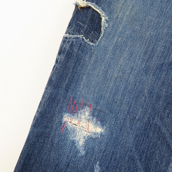 実際に弊社で買取させて頂いたmastermind JAPAN/マスターマインド 12SS identity期 ダメージ加工ジャカードスカルデニムパンツ MA2-PA01-00-D/Lの画像 7枚目