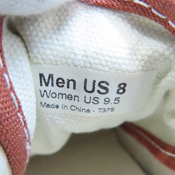 実際に弊社で買取させて頂いたVANS/バンズ オリジナルズ OFF THE WALL/オフ ザ ウォール ローカットスニーカー オレンジ T375/8の画像 5枚目