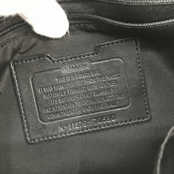 実際に弊社で買取させて頂いたCOACH/コーチ レザー フラップ ショルダーバッグ シグネチャーの画像 5枚目