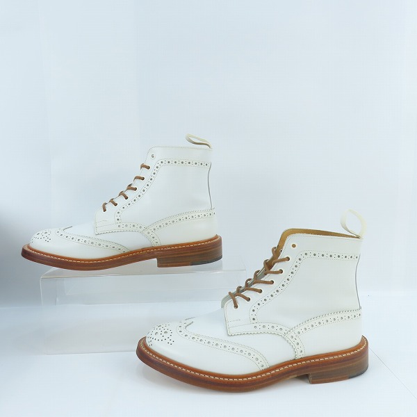 実際に弊社で買取させて頂いたTrickers/トリッカーズ MOLTON/モールトン カントリーブーツ ウイングチップ ホワイト M2508/9の画像 3枚目