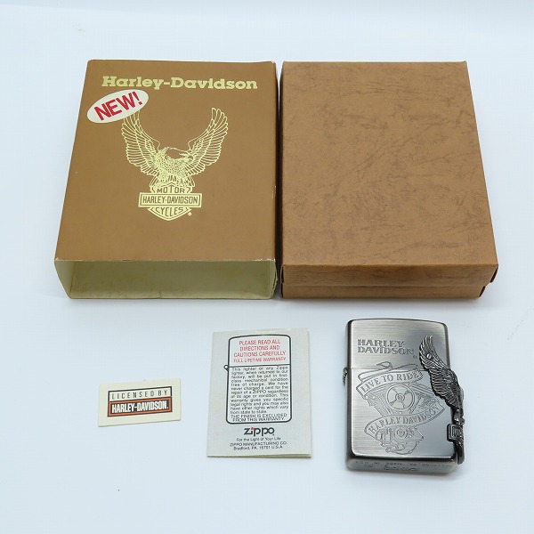 実際に弊社で買取させて頂いたZIPPO/ジッポー HARLEY-DAVIDSON ハーレーダビッドソン LIVE TO RIDE サイドメタル 1995年製の画像 7枚目