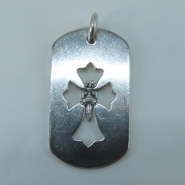 実際に弊社で買取させて頂いたCHROME HEARTS/クロムハーツ カットアウトクロスダガードッグタグ ペンダントの画像 1枚目
