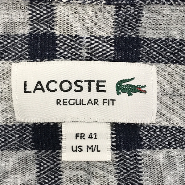 実際に弊社で買取させて頂いたLACOSTE/ラコステ コットンニット チェック 長袖シャツ CH9870 /41の画像 2枚目