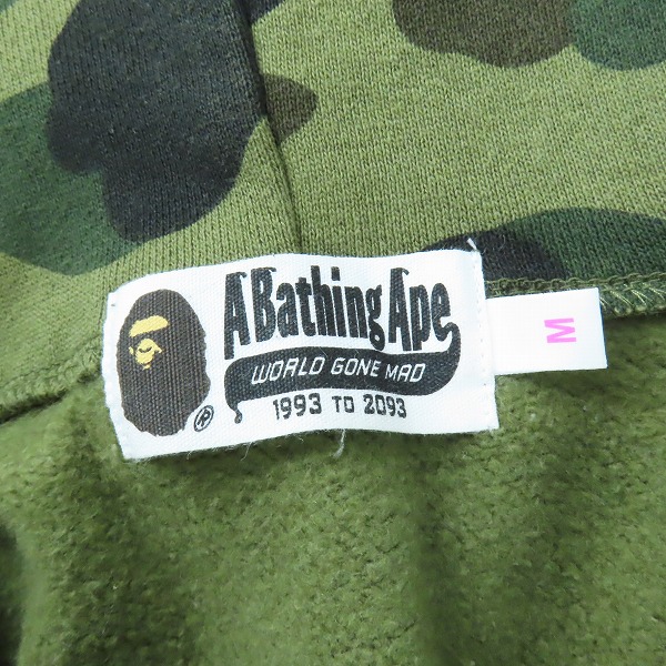 実際に弊社で買取させて頂いたA BATHING APE/アベイシングエイプ CAMO SHARK FULL ZIP HOODIE/カモ シャークパーカー 001ZPK302007L/Mの画像 2枚目