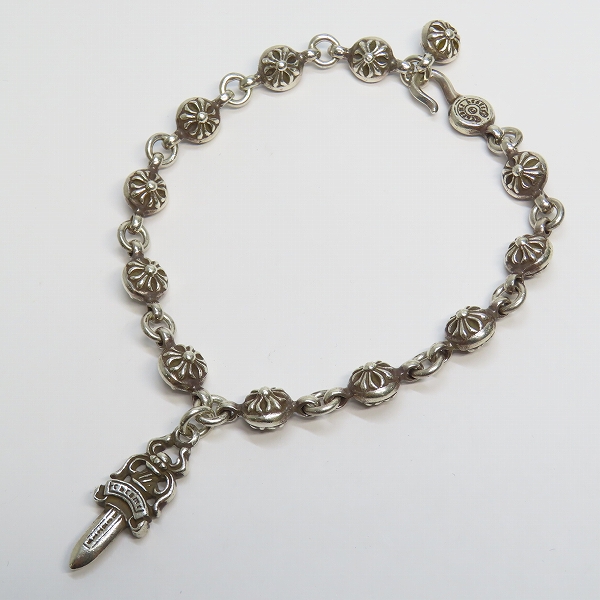 実際に弊社で買取させて頂いたCHROME HEARTS/クロムハーツ 1 BALL DAGGER クロスボール チェーン ダガー ブレスレット