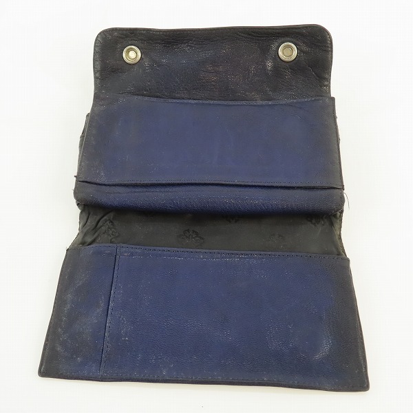 実際に弊社で買取させて頂いたCHROME HEARTS/クロムハーツ WAVE/ウェーブウォレット クロスボタン 財布の画像 4枚目