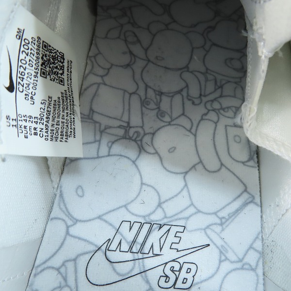 実際に弊社で買取させて頂いたNIKE×MEDICOM TOY/ナイキ×メディコムトイ BLAZER LOW BE@RBRICK/ベアブリック CZ4620-200/29の画像 6枚目