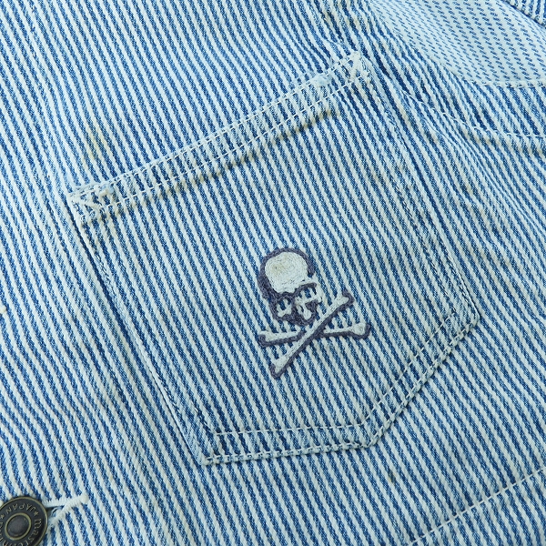 実際に弊社で買取させて頂いたmastermind JAPAN/マスターマインドジャパン radiance期 金ラメ織り込み ヒッコリー柄ジレ/ベスト MY-VE01-02-D/Mの画像 5枚目