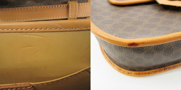 実際に弊社で買取させて頂いたCELINE/セリーヌ マカダム柄 ポシェット レザーショルダーバッグの画像 9枚目