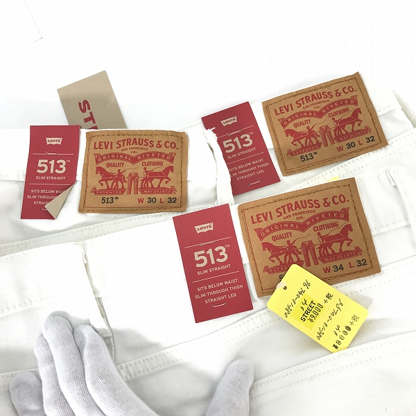実際に弊社で買取させて頂いた【おまとめ/未使用】LEVI'S/リーバイス 513 ホワイト デニムパンツの画像 2枚目