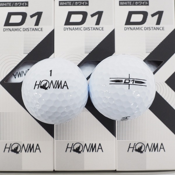 実際に弊社で買取させて頂いた【未使用】HONMA/ホンマ D1 DYNAMIC DISTANCE ゴルフボール ホワイト・イエロー 計2ダースの画像 1枚目
