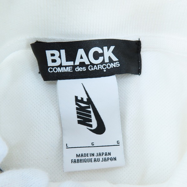 実際に弊社で買取させて頂いたBLACK COMME des GARCONS×NIKE/ブラックコムデギャルソン×ナイキ 音符Tシャツ/ホワイト/1S-T102/Lの画像 2枚目