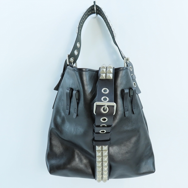 実際に弊社で買取させて頂いたJUNYA WATANABE COMME des GARCONS/ジュンヤワタナベ コムデギャルソン スタッズ装飾 レザー ショルダーバッグ JQ-K201