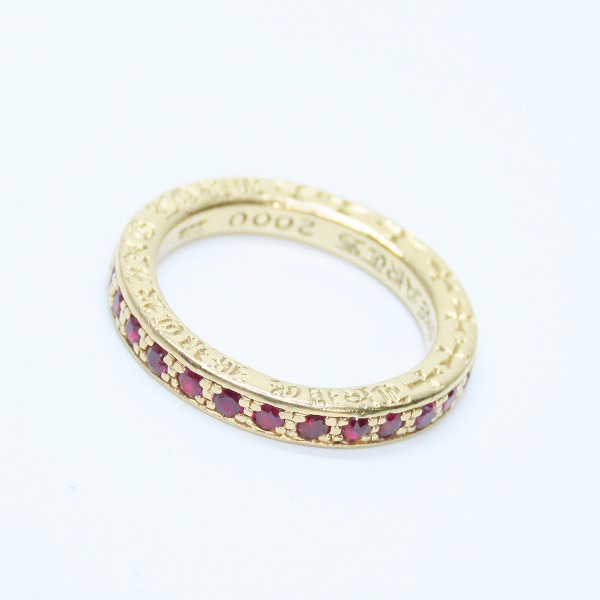 実際に弊社で買取させて頂いたCHROME HEARTS/クロムハーツ 22K TFL P SAP リング ｗ/ピンクサファイヤパヴェ 9号