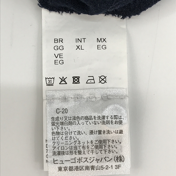 実際に弊社で買取させて頂いたHUGO BOSS/ヒューゴボス コットンニット ポロシャツ ダークネイビー /XLの画像 3枚目