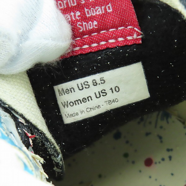 実際に弊社で買取させて頂いた【難有】VANS/バンズ SK8-HI/スケートハイ ペイントデザイン ハイカットスニーカー TB40/8.5の画像 5枚目