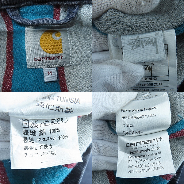 実際に弊社で買取させて頂いたSTUSSY×Carhartt/ステューシー×カーハート WIP Chore Coat チョアコート ダック地 カバーオール/Sの画像 2枚目