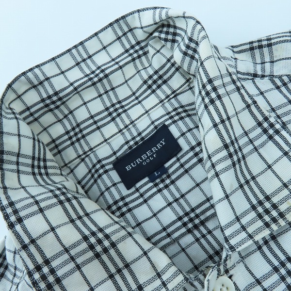 実際に弊社で買取させて頂いたBURBERRY GOLF/バーバリー ゴルフ チェック柄半袖シャツ Lの画像 7枚目