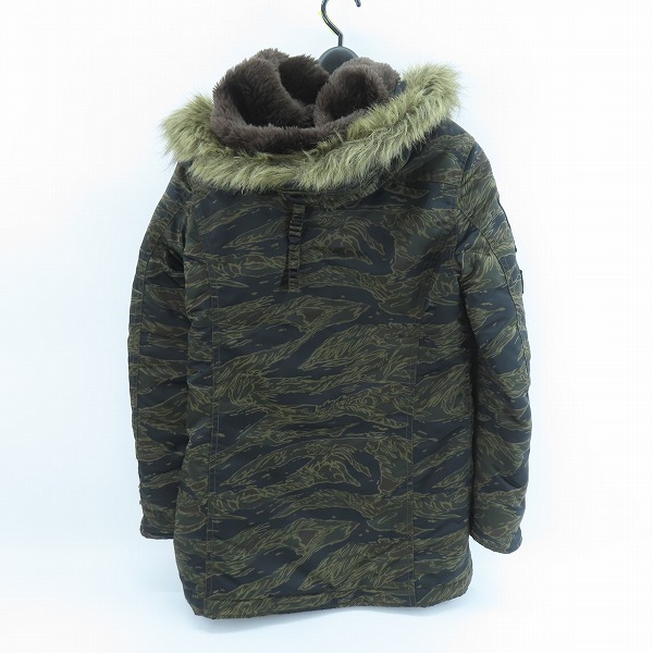 実際に弊社で買取させて頂いたHYSTERIC GLAMOUR/ヒステリックグラマー タイガーカモフラ 柄 ワッペン付 中綿 モッズコート 0193AC01/Fの画像 1枚目