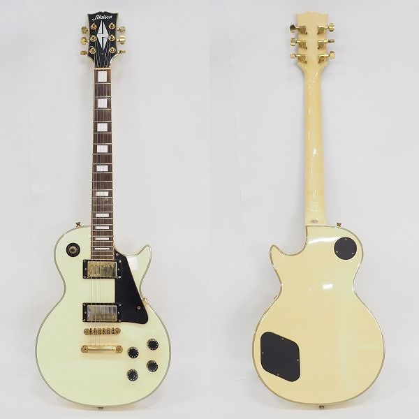 実際に弊社で買取させて頂いた★ Maison/メイソン レスポールカスタムType ホワイト セットネック エレキギターの画像 1枚目