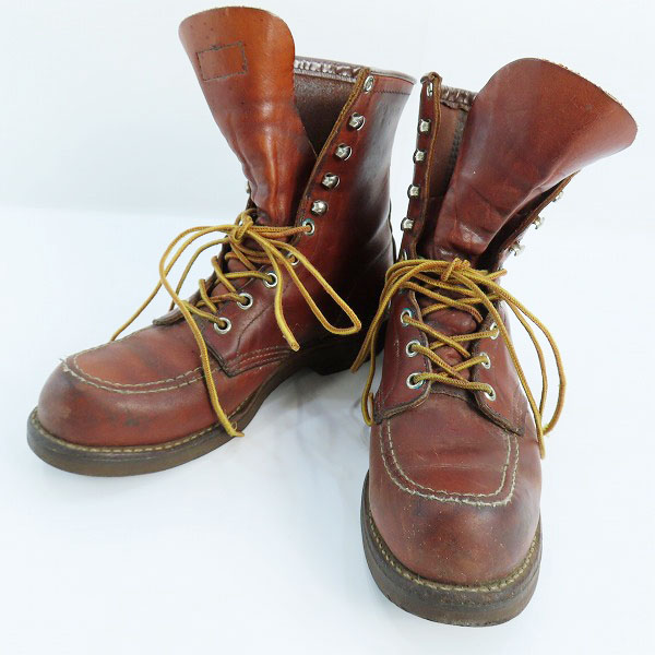 実際に弊社で買取させて頂いた【難有り】RED WING/レッドウィング ビンテージ/80s MADE IN USA 羽タグ 編み上げブーツ 214/9