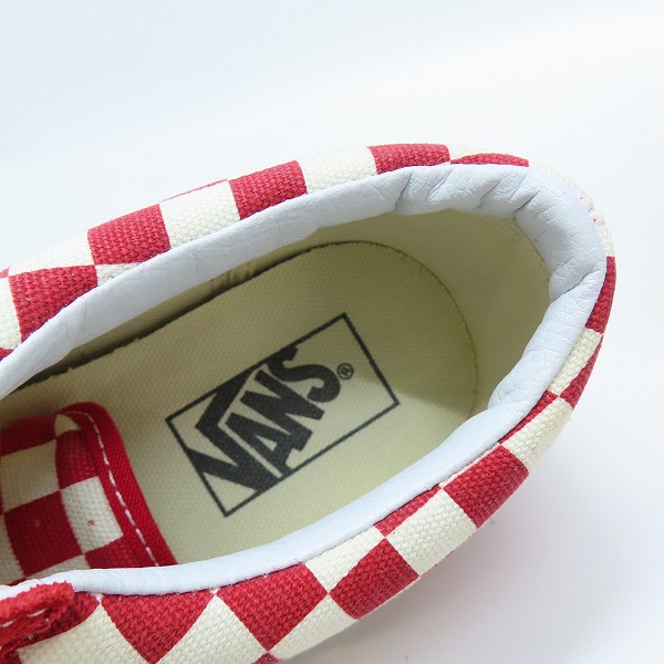 実際に弊社で買取させて頂いたVANS バンズ OFF THE WALL/オフ ザ ウォール ブロックチェック ローカットスニーカー レッド T375/8の画像 4枚目