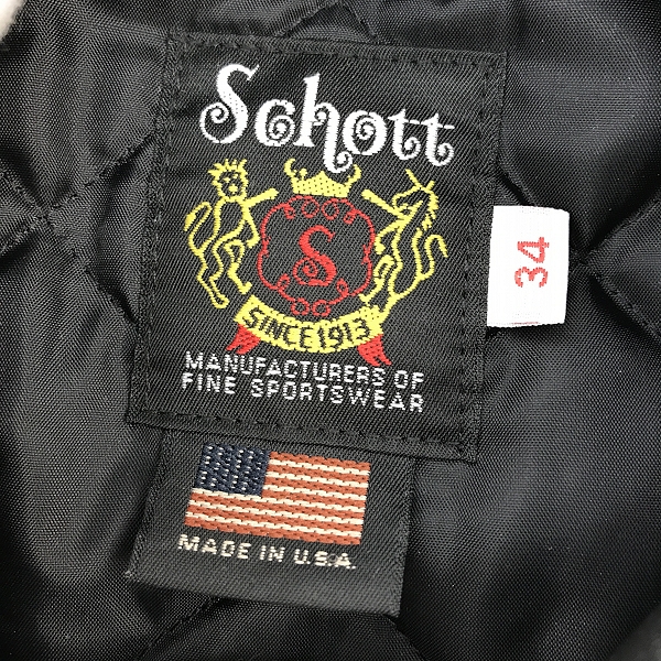 実際に弊社で買取させて頂いたSchott/ショット 613US ONE STAR/ワンスター ダブルライダースジャケット 7007/34の画像 2枚目