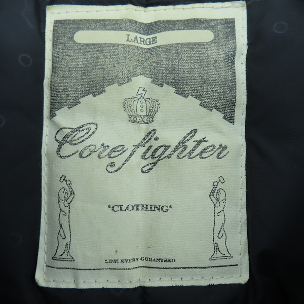 実際に弊社で買取させて頂いたCOREFIGHTER/コアファイター ジップアップジャケット ブラック Lの画像 2枚目