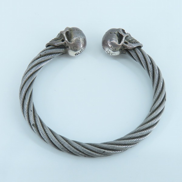 実際に弊社で買取させて頂いた【ギャラ】Gabor/ガボール スカル ステンレス ワイヤー バングル の画像 5枚目