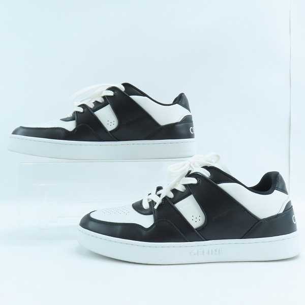 実際に弊社で買取させて頂いたCELINE/セリーヌ TRAINER LOW LACE UP SNEAKER/ロゴプリント レザーローカットスニーカー RM 0213/41の画像 3枚目