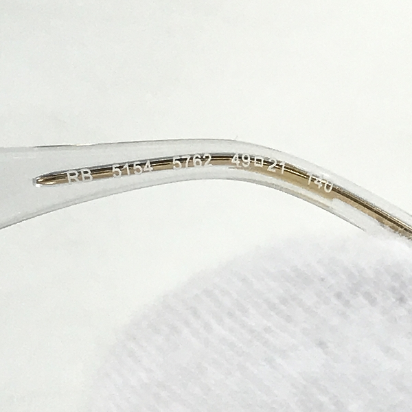 実際に弊社で買取させて頂いたRay-Ban/レイバン CLUBMASTER/クラブマスター メガネフレーム/アイウェア クリア RB5154 5762の画像 5枚目