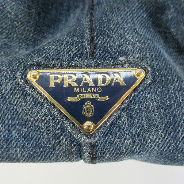 実際に弊社で買取させて頂いたPRADA/プラダ カナパ デニム バンド/トートバッグ B1877Bの画像 4枚目