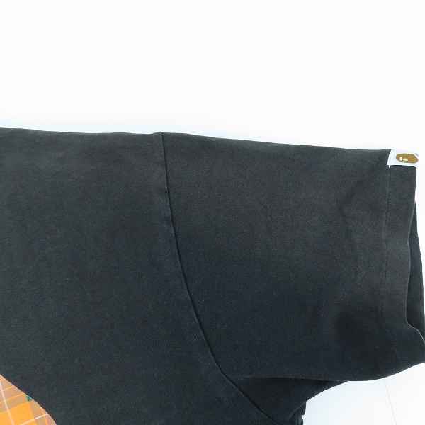 実際に弊社で買取させて頂いたA BATHING APE/アベイシングエイプ タータンチェック 猿顔プリント Tシャツ/Ｍの画像 4枚目