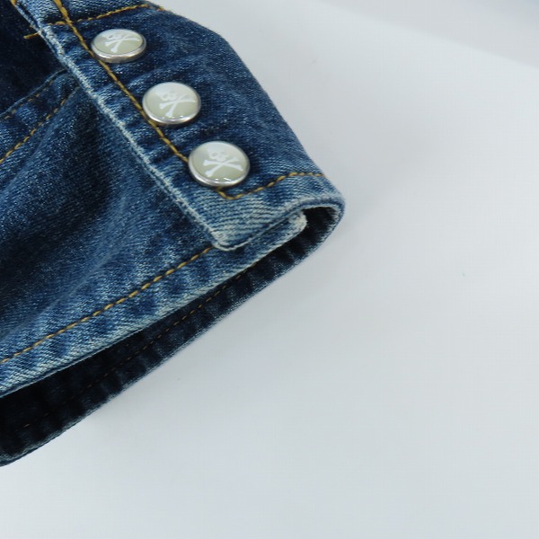 実際に弊社で買取させて頂いたmastermind JAPAN×Theater8/マスターマインド×シアターエイト ローリングストーンズ 刺繍デニムシャツ 8MR-SH01-D/Lの画像 7枚目